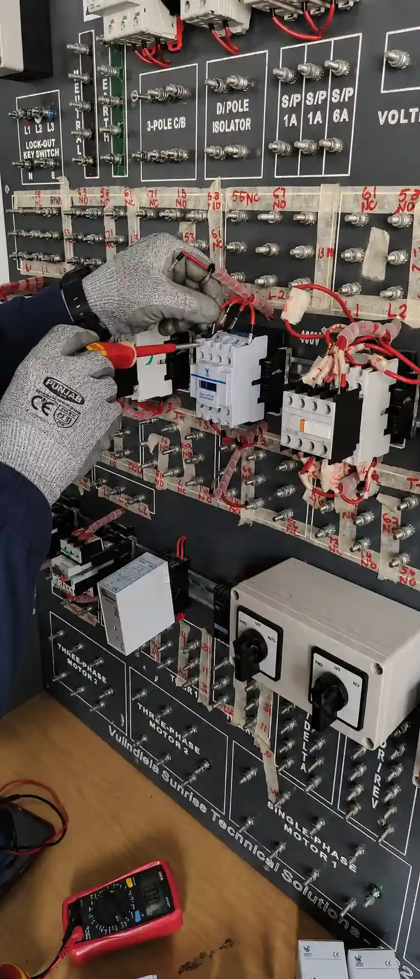 Detailed electrical control panel wiring and testing